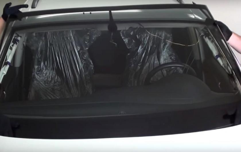 вклейка лобового на Ку7