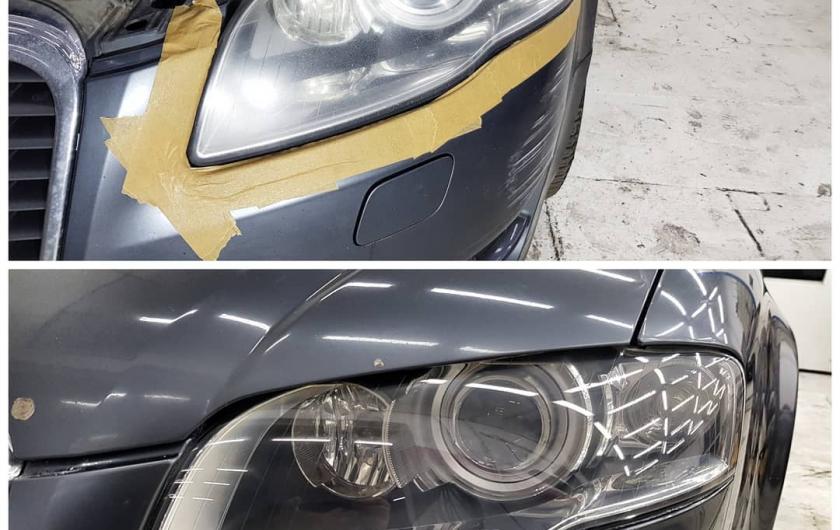 новая и старая фары Ауди А4 Б7