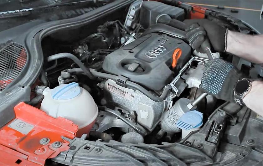 демонтаж масляного фильтра ауди