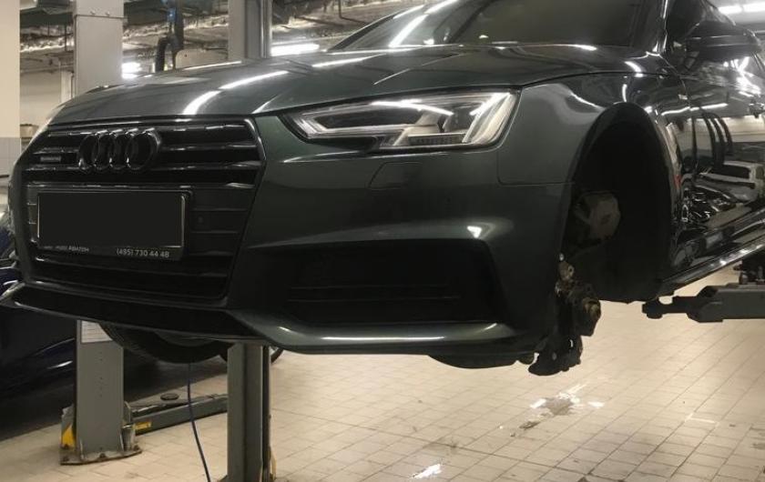 Подготовка к замене приводного вала на Ауди