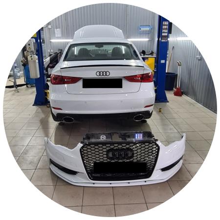 Ауди А3 в процессе чистки радиаторов