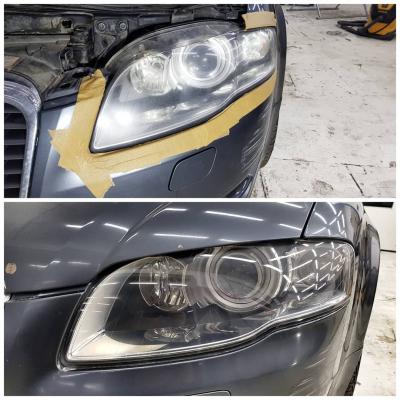 новая и старая фары Ауди А4 Б7