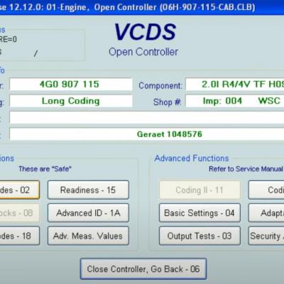 компьютерная диагностика форсунок двигателя Ауди А5